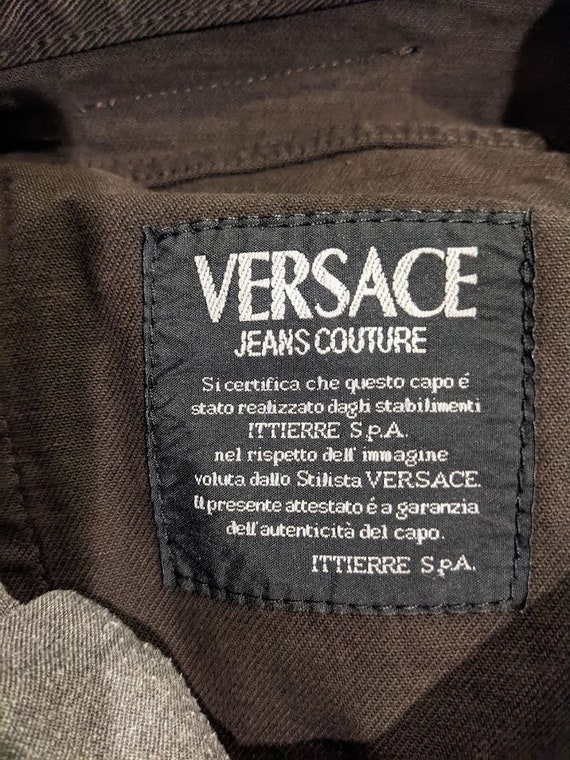 Vintage 90's VERSACE Jeans Couture,Brown Denim Pa… - image 6