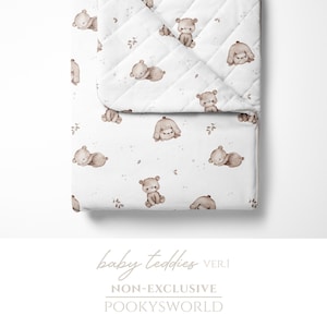 Baby Teddies nicht exklusives nahtloses Muster, Design, Stoffmuster, niedlich, minimalistisch, Kinder