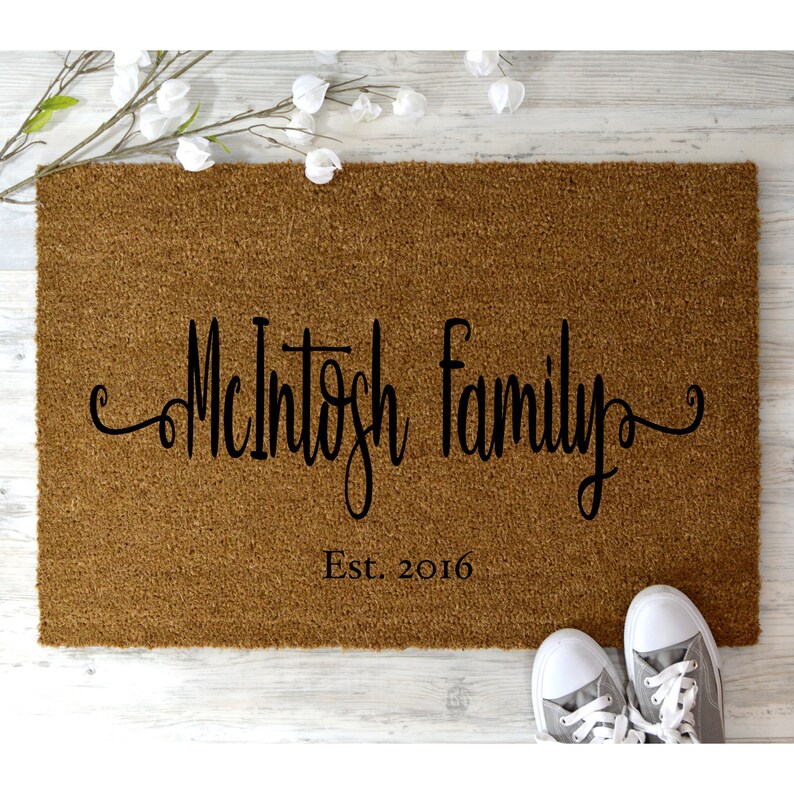 Personalized Front Doormat With Family Name Custom Welcome