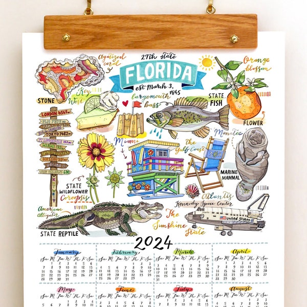 Florida Calendar Etsy