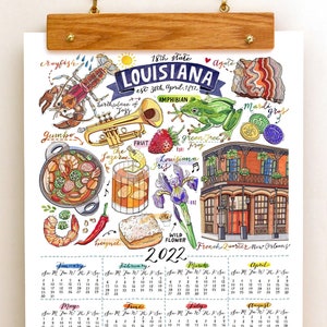 Louisiana Wall Calendar 2022 Home Decor State Print | Etsy Canada
