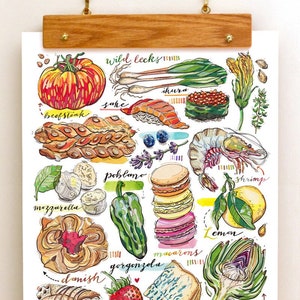 Eat Well food print. Kitchen decor. Foodie. image 1