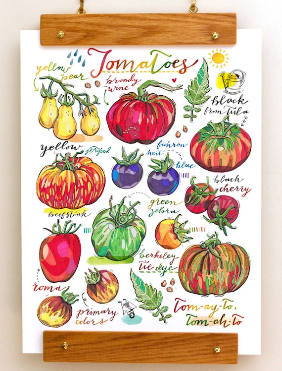 Vegetables Print. Garden. Kitchen Decor. Food Art. 