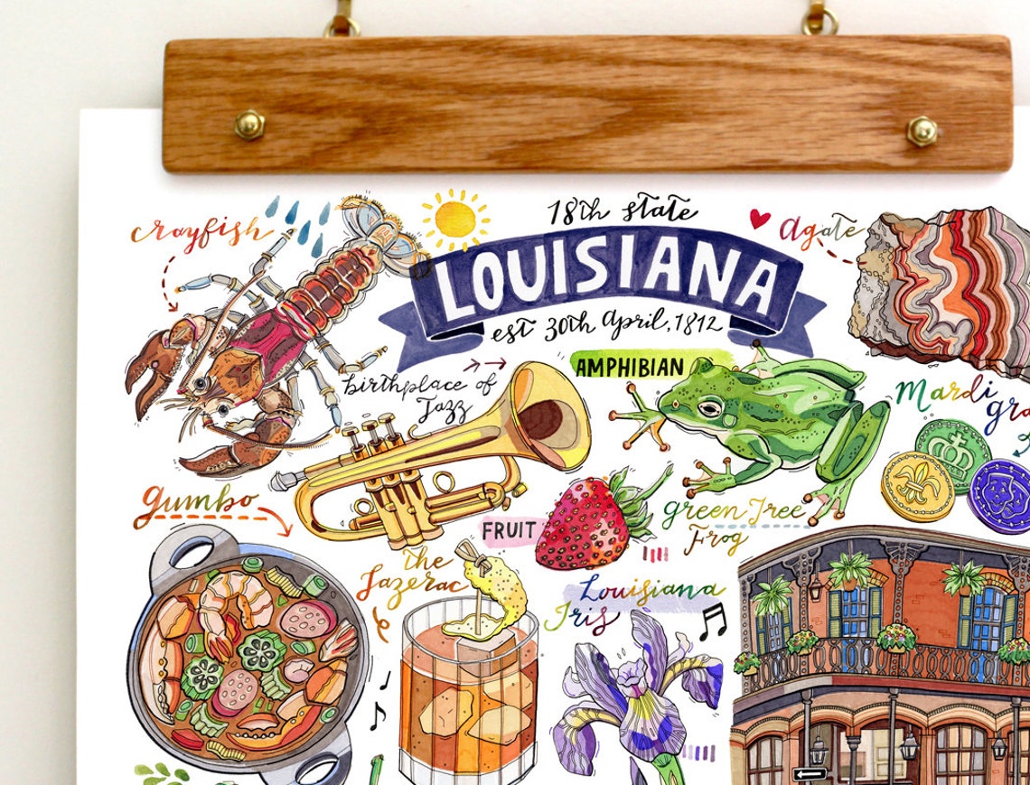 Louisiana Wall Calendar 2021 Home decor State print | Etsy