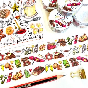 Fita washi de comida festiva.