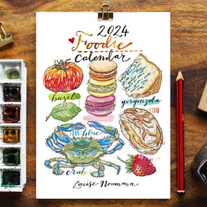 2024 Foodie Calendar. Food and Drink. 5x7 inches.