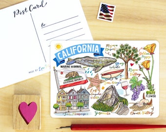 Carte postale de l'État de Californie.