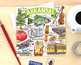 Arkansas Card. Single or Pack of 4.