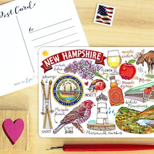 Carte postale du New Hampshire. L'État du granit.