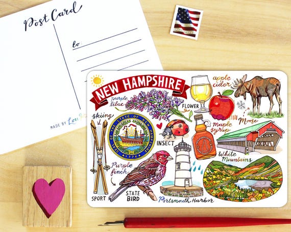 pokemon cards new hampshire Hello: Card Allport Editions New Hampshire Postcard. the Granite