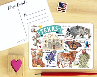 Texas Zustand Postkarte.