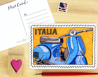 Italia Postage Stamp Postcard.