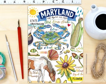 Maryland notebook, blank journal.