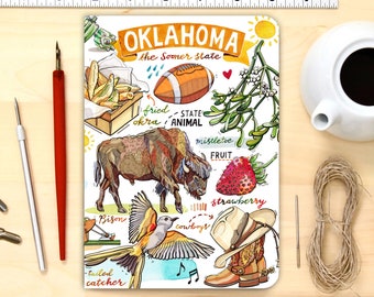 Oklahoma Print. the Sooner State. Etsy