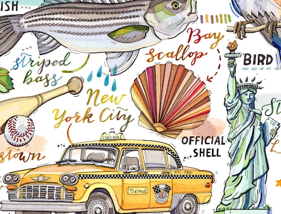 New York State Print. - Etsy