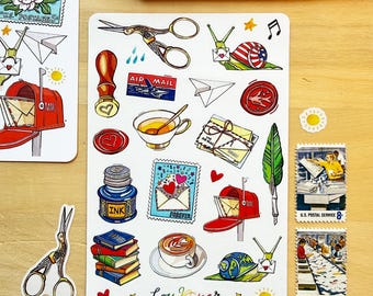 Snail Mail A6 sticker sheet.
