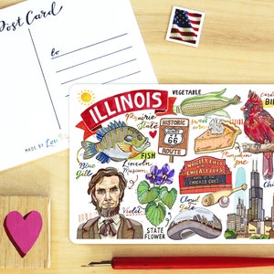 Cartolina dello Stato dell'Illinois.
