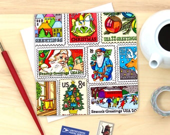 Holiday Mail notecard. Single or pack of 4.