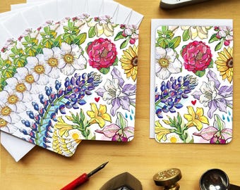 Flowers (design 2) Mini-Notes.