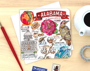 Alabama notecard. Single or Pack of 4.