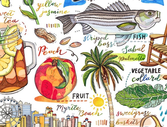 South Carolina Wall Calendar 2022. | Etsy