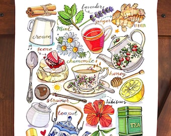 Paño de cocina para la hora del té. Paño de cocina. Decoración del hogar.