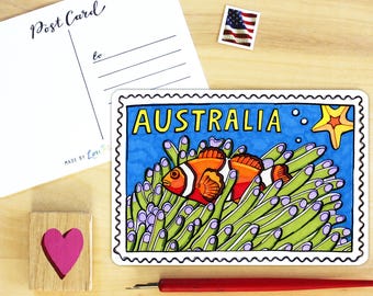 Australia Postage Stamp Postcard.