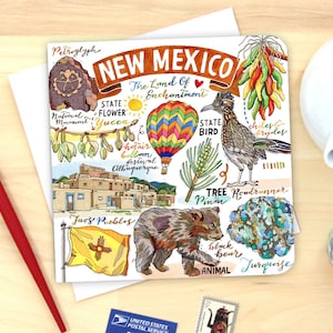 New Mexico Grußkarte. Einzeln oder im 4er Pack.