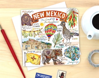 New Mexico Notecard. Single or Pack of 4.