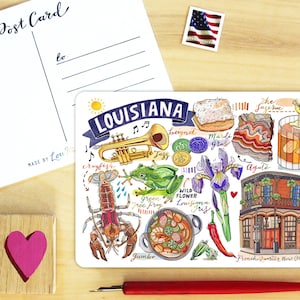 Carte postale de l'État de la Louisiane.