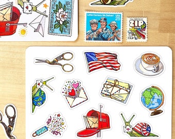 Happy Mail vinyl sticker sheet