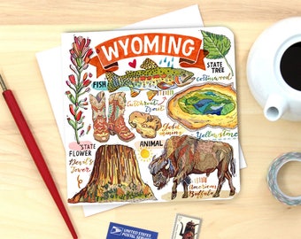 Wyoming Notecard. Single or Pack of 4.
