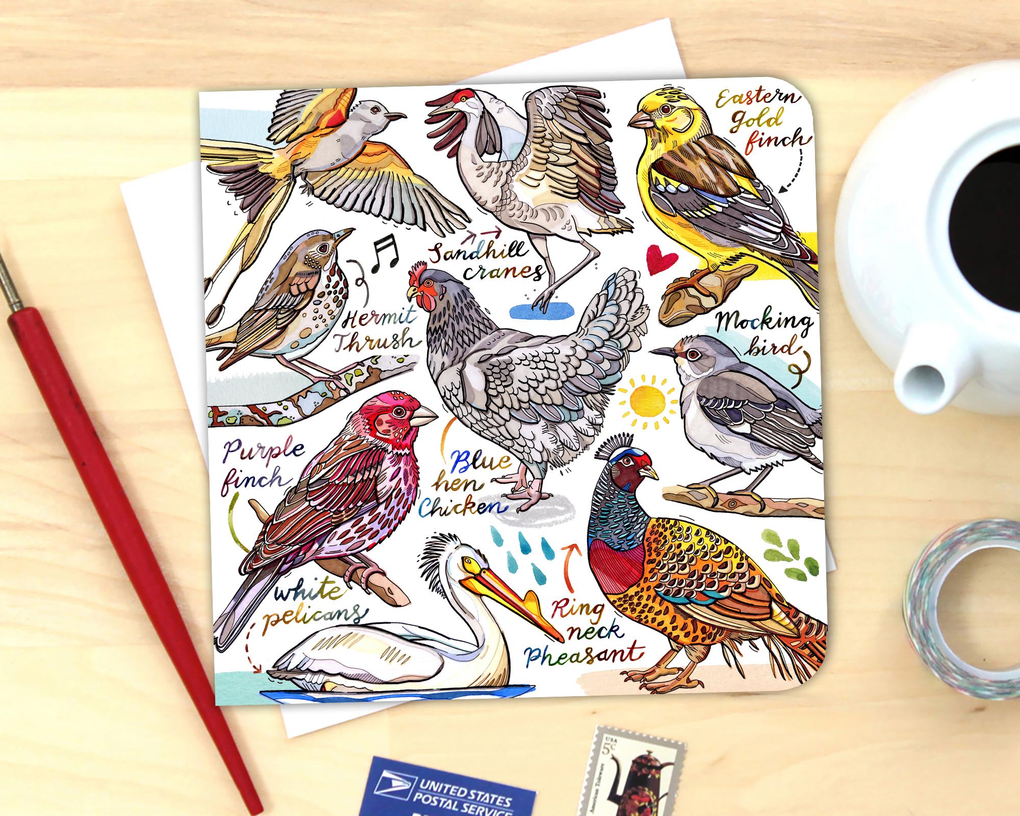 北アメリカの鳥のカード。 - Etsy 日本
