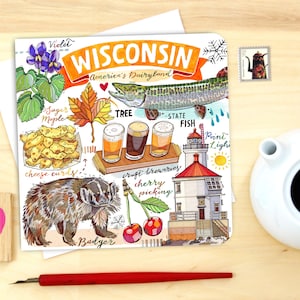 Wisconsin notecard. Single or pack of 4.