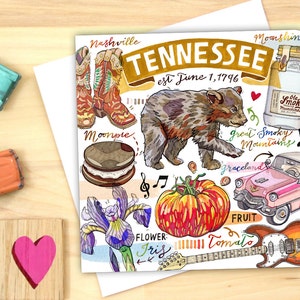 Tennessee notitiekaart. Enkel of pakket van 4.