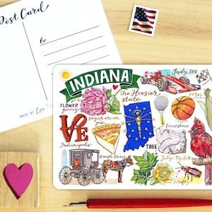 Carte postale de l'État de l'Indiana.