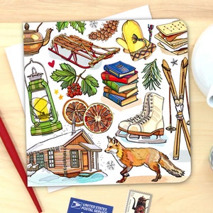 Winter notecard. Single or Pack of 4.