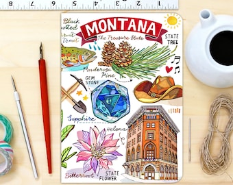 Montana notebook, blank journal, the Treasure State.