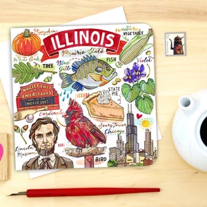 Biglietto da visita dell'Illinois. Singolo o confezione da 4.
