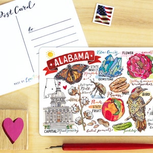 Alabama Zustand Postkarte.
