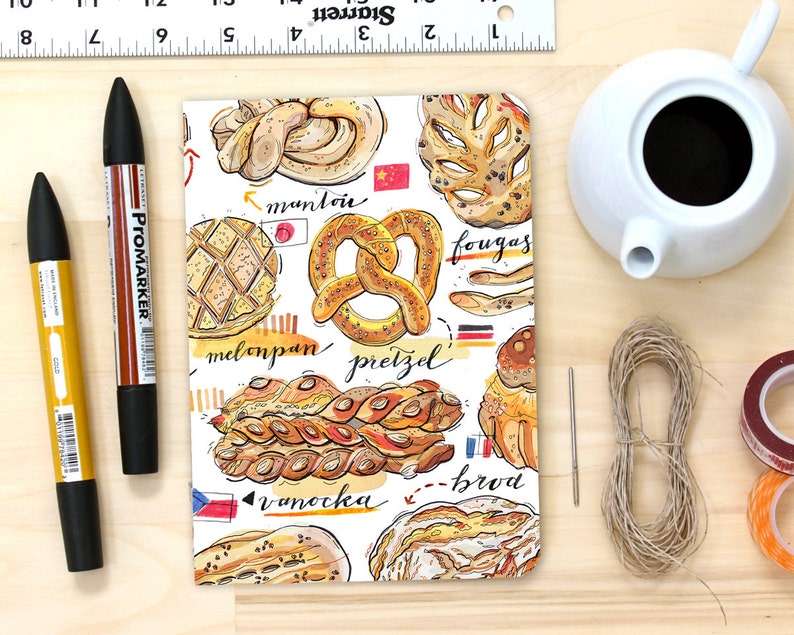 Breads Notebook, Blank Journal, Grocery List, Breads of the World - Etsy