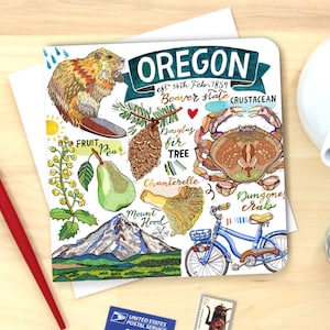 Oregon Notecard. Single or Pack of 4.