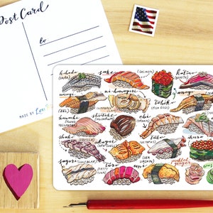 Sushi Postkarte.