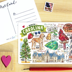 Cartolina dello Stato della Carolina del Nord.