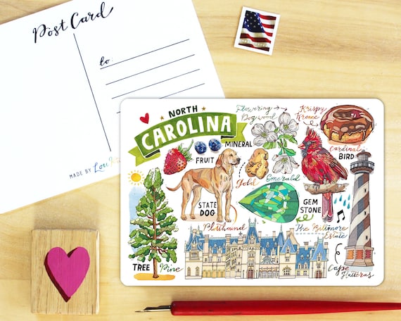 Greetings from North Carolina Post Card – House of Swank