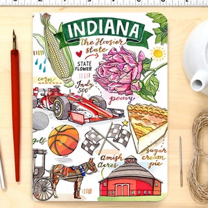 Indiana notebook, blank journal, the Hoosier State.