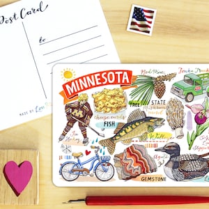 Carte postale de l'État du Minnesota.