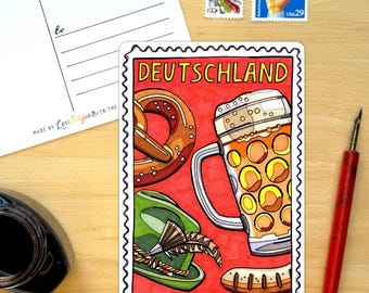 Germany Postage Stamp Postcard. Deutschland