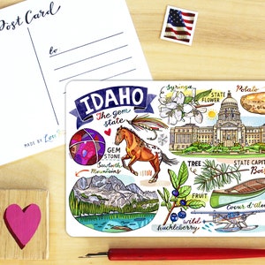 Carte postale de l'Idaho. L'État des gemmes.