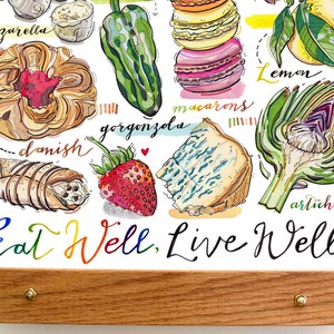 Eat Well food print. Kitchen decor. Foodie. image 3